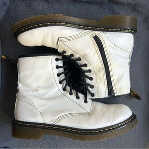 Dr. Martens White Leather Boots
